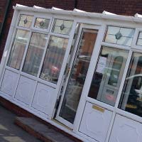 WHITE LEAN TO CONSERVATORY